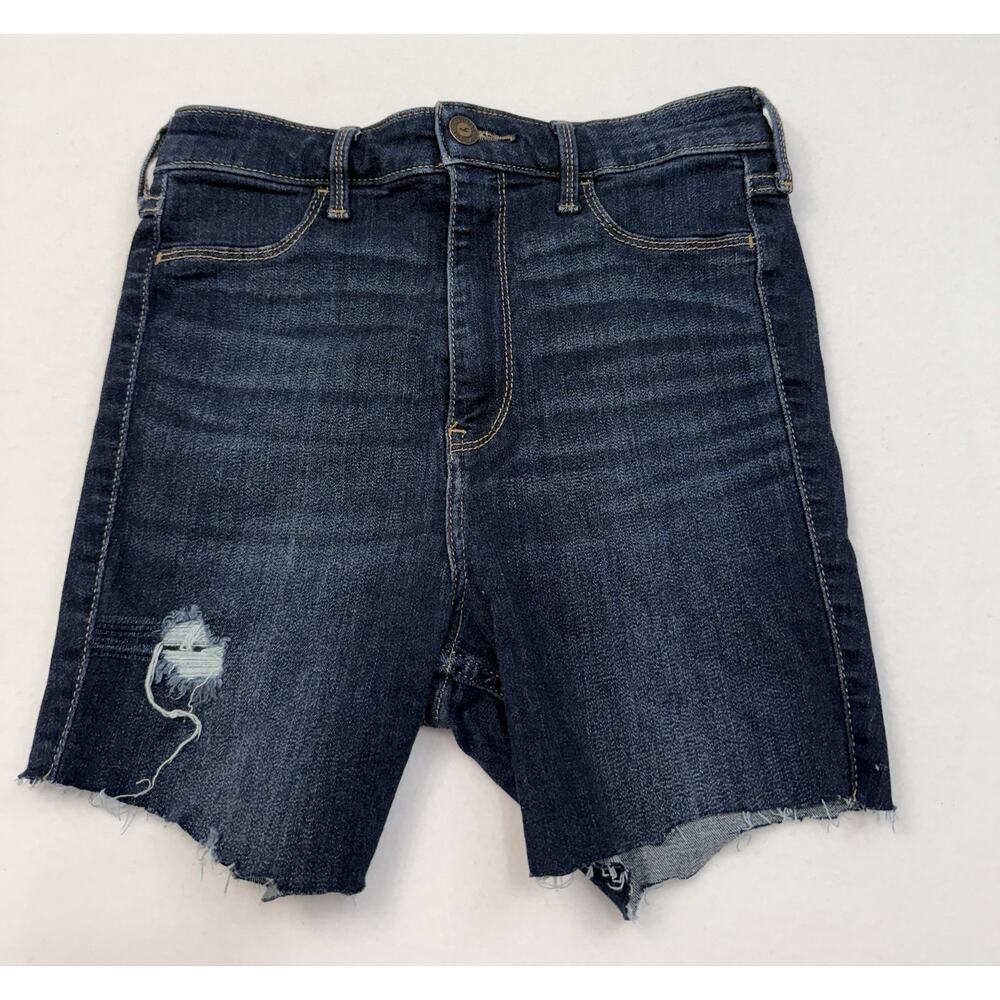 Hollister Ultra High-Rise distressed Denim Shorts Advanced Stretch W 28 Raw Hem